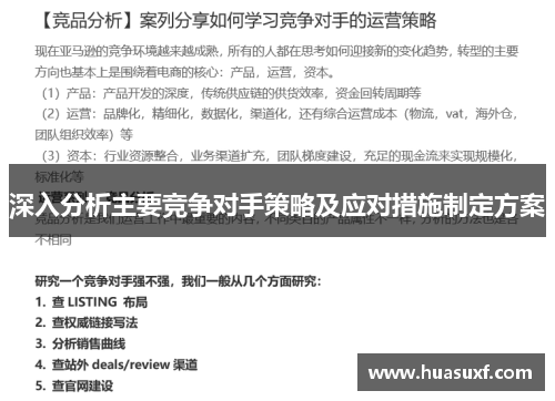 深入分析主要竞争对手策略及应对措施制定方案